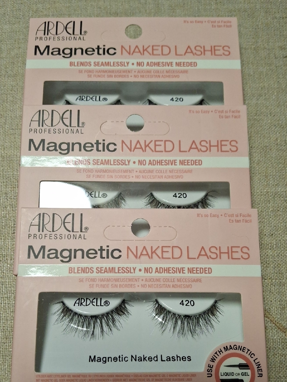 3 Packs Of Ardell Magnetic Naked Lashes 420 - Black
